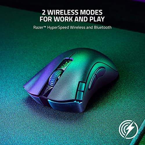 Razer DeathAdder V2 X HyperSpeed: Award-Winning Ergonomic Design - Ultra-Fast Wireless - 235hr Battery Life - 7 Programmable Buttons - Gen 2 Mechanical Switches - 5G 14K DPI Optical Sensor