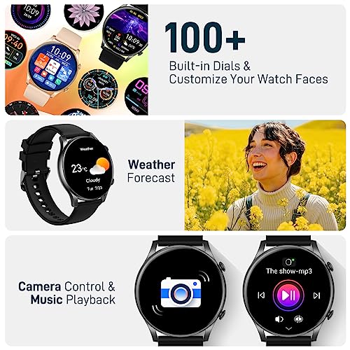 EIGIIS Smart Watches for Men Women 1.43” Big Screen AMOLED Always On Display Fitness Tracker with Heart Rate Sleep Monitor 100+ Sports Modes Full Touchscreen Smartwatch Compatible with iOS Android