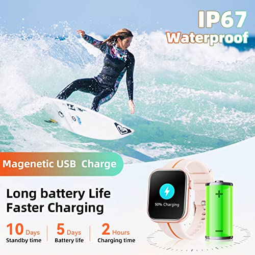 Smart Watch for Men Women (Answer/Make Call) 1.85" HD Screen Activity Fitness Tracker with 100+ Sport Modes, Heart Rate Sleep Monitor Pedometer IP67 Waterproof Smart Watches for iPhone Android