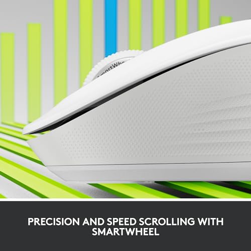 Logitech Signature M550 Wireless Mouse - for Small to Medium Sized Hands, 2-Year Battery, Silent Clicks, Customizable Side Buttons, Bluetooth, Multi-Device Compatibility - Off White