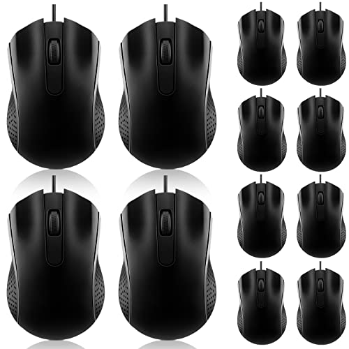 Hoteam 12-Piece Ergonomic Wired USB Mouse Set