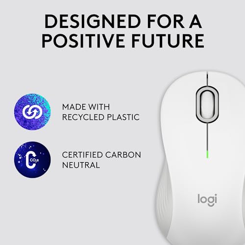 Logitech Signature M550 Wireless Mouse - for Small to Medium Sized Hands, 2-Year Battery, Silent Clicks, Customizable Side Buttons, Bluetooth, Multi-Device Compatibility - Off White