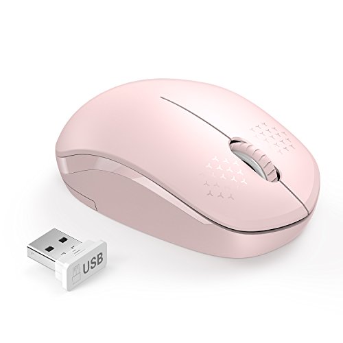 Seenda Pink Wireless Noiseless Mouse with USB Receiver