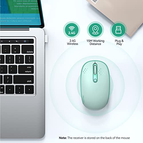 TeckNet 2.4G Wireless Quiet Mouse - Mint Green