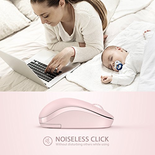 Seenda Pink Wireless Noiseless Mouse with USB Receiver