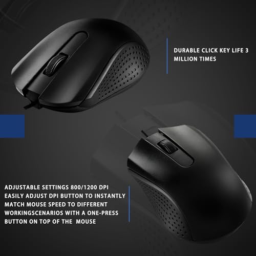 Hoteam 12-Piece Ergonomic Wired USB Mouse Set