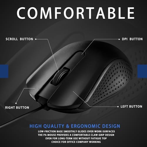 Hoteam 12-Piece Ergonomic Wired USB Mouse Set