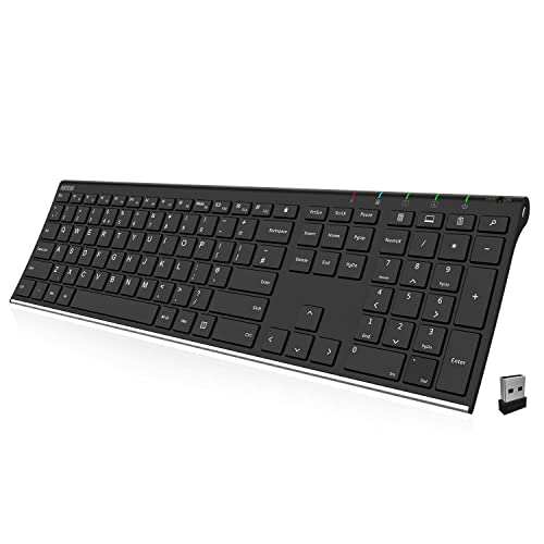Arteck Ultra Slim Wireless Keyboard with Numeric Keypad