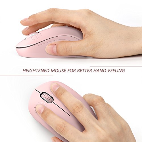 Seenda Pink Wireless Noiseless Mouse with USB Receiver