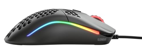 Glorious Model O- (Minus) Compact Wired Gaming Mouse - 58g Superlight Honeycomb Design, RGB, Pixart 3360 Sensor, Ambidextrous, Omron Switches - Matte Black