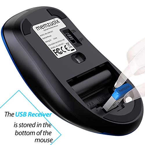 Memzuoix 2.4G Wireless Optical Mouse - Blue