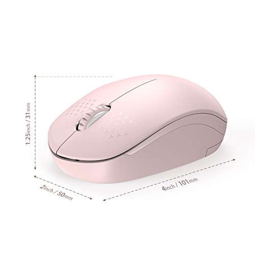 Seenda Pink Wireless Noiseless Mouse with USB Receiver