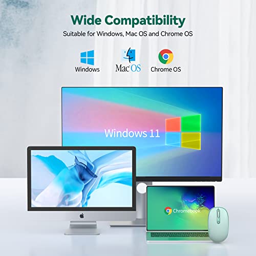 TeckNet 2.4G Wireless Quiet Mouse - Mint Green