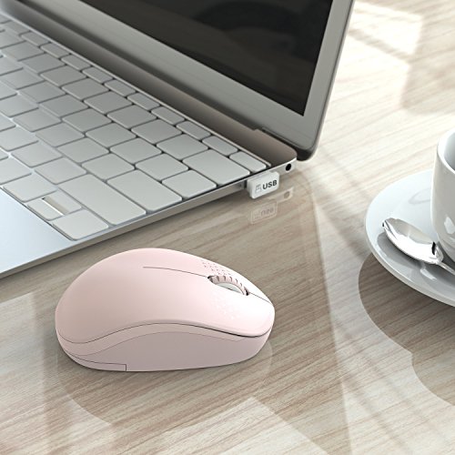 Seenda Pink Wireless Noiseless Mouse with USB Receiver