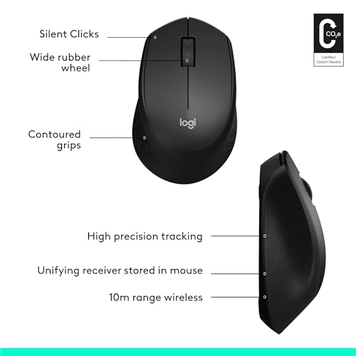 Logitech M330 Silent Wireless Mouse - Black