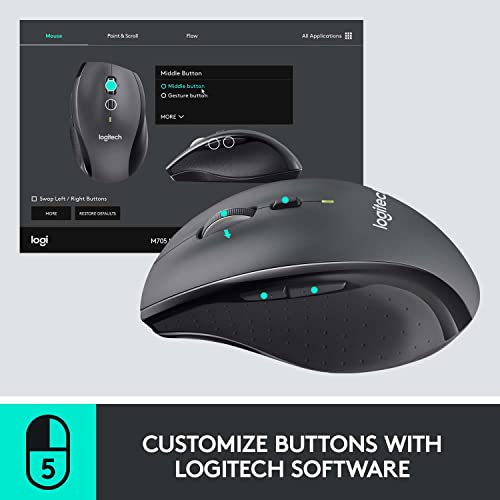 Logitech M705 Wireless Mouse with Long Battery Life