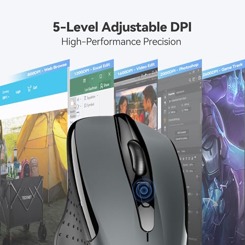 TECKNET 2.4G Ergonomic Wireless Optical Mouse