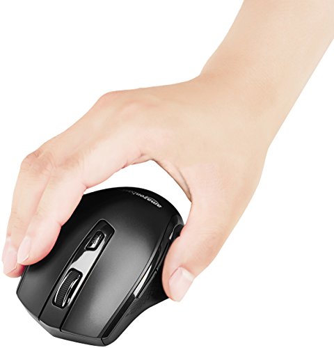 Ergonomic 2.4 GHz Wireless Optical Mouse - Black