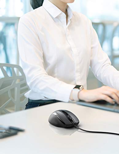 TECKNET Ergonomic USB Wired 6-Button Mouse