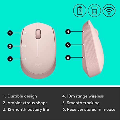 Logitech M170 Wireless Mouse - Rose Color