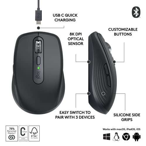 Logitech MX Anywhere 3S Wireless Mouse - Graphite