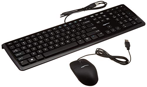 Amazon Basics USB Wired Keyboard and Mouse Bundle