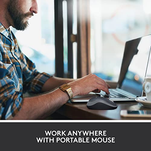 Logitech M185 Wireless Mouse - Swift Gray, 1000 DPI