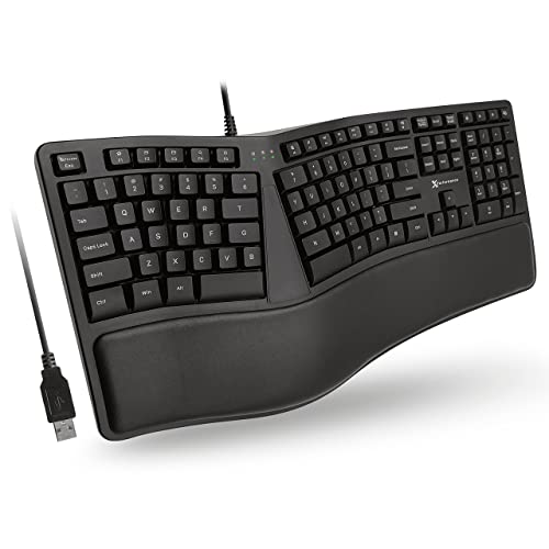 X9 Ergonomic Wired Keyboard with Wrist Rest