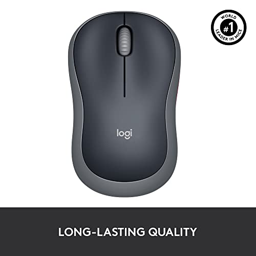 Logitech M185 Wireless Mouse - Swift Gray, 1000 DPI