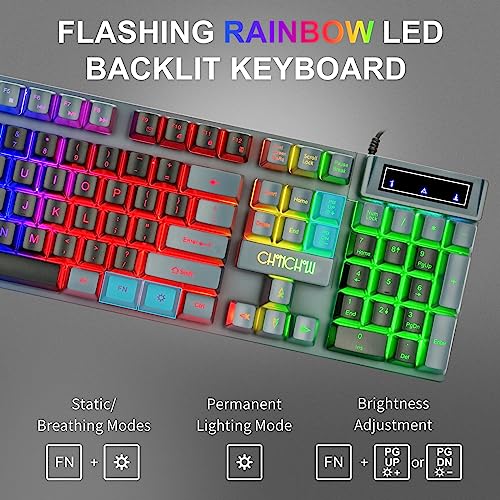 Rainbow LED Gaming Keyboard and Mouse Combo