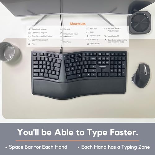 X9 Ergonomic Wired Keyboard with Wrist Rest