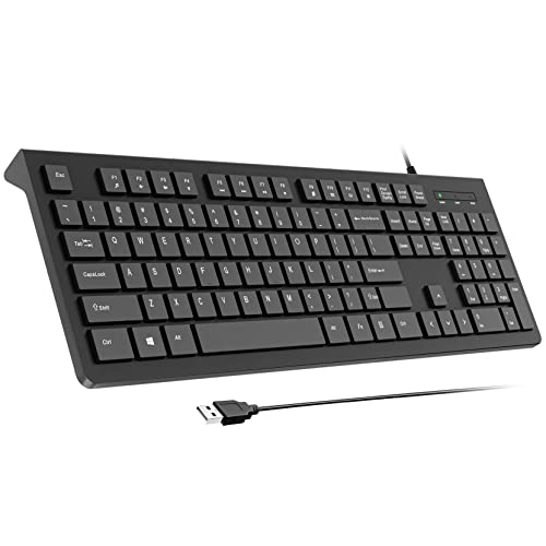 Wired USB Keyboard with Chiclet Keys and Pad
