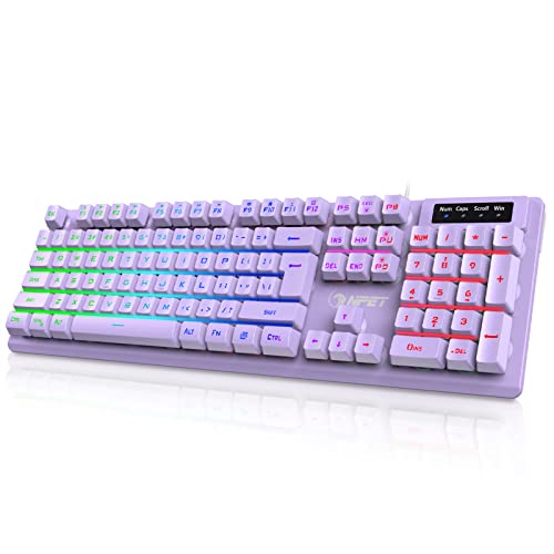 NPET K10 RGB Wired Gaming Keyboard - Silent & Durable