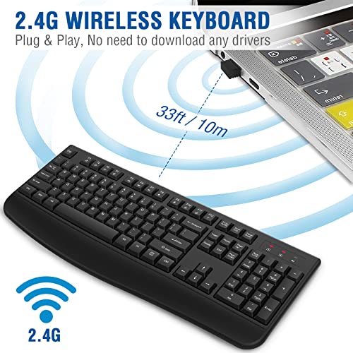 EDJO Ergonomic Wireless Keyboard with Wrist Rest