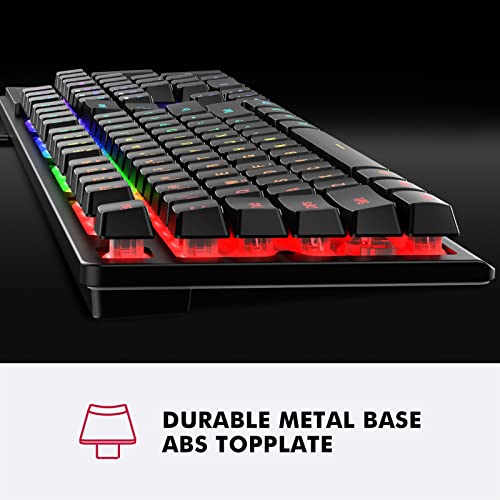 LED Backlit Spill-Resistant Gaming Keyboard - Black
