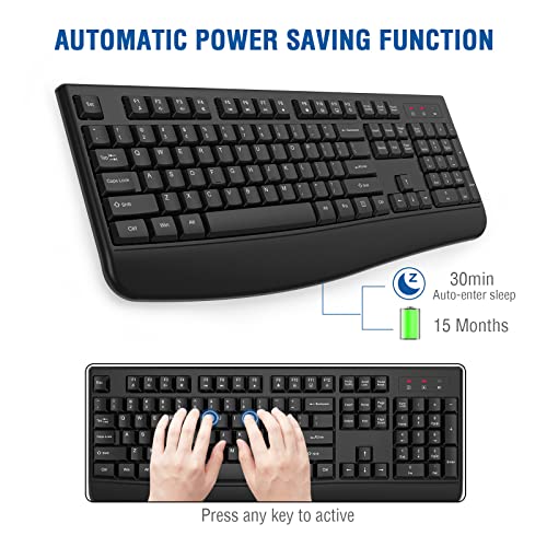EDJO Ergonomic Wireless Keyboard with Wrist Rest