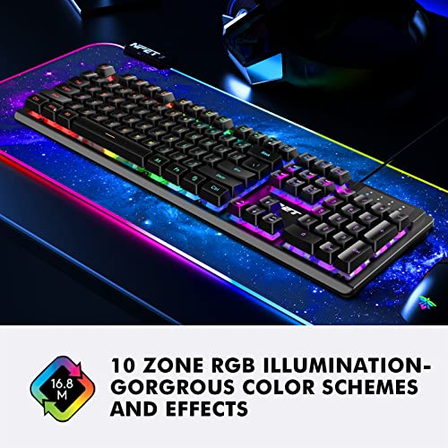 LED Backlit Spill-Resistant Gaming Keyboard - Black