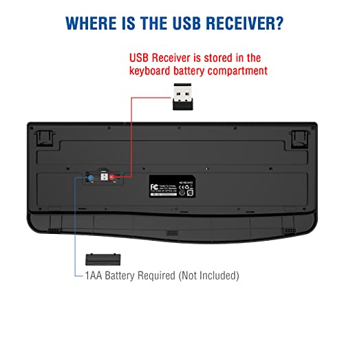 EDJO Ergonomic Wireless Keyboard with Wrist Rest