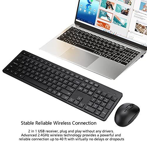 Silent 2.4G Wireless Keyboard and Mouse Combo