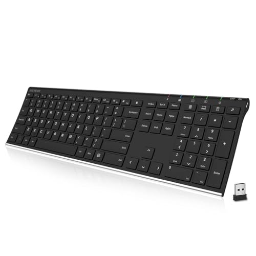 Arteck Ultra Slim Wireless Keyboard with Numeric Keypad