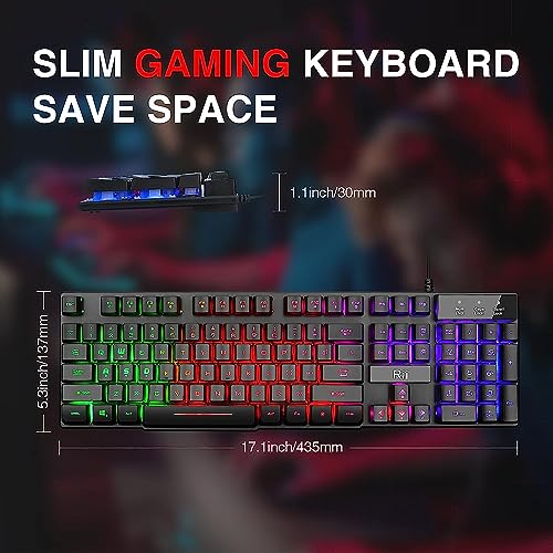 Rii RK100+ RGB LED Backlit Mechanical Gaming Keyboard