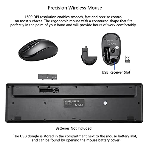 Silent 2.4G Wireless Keyboard and Mouse Combo