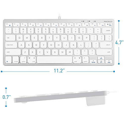 Macally Compact Wired Keyboard for Mac & Windows