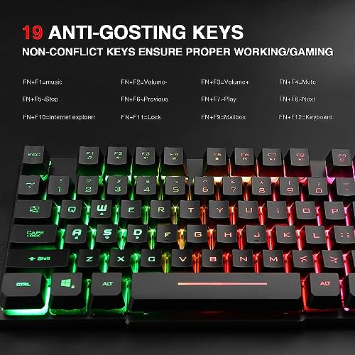 Rii RK100+ RGB LED Backlit Mechanical Gaming Keyboard