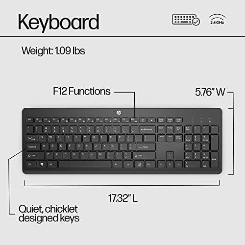 HP 230 Wireless Keyboard - Quiet Low-Profile Design