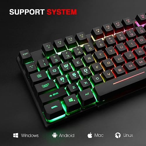 Rii RK100+ RGB LED Backlit Mechanical Gaming Keyboard