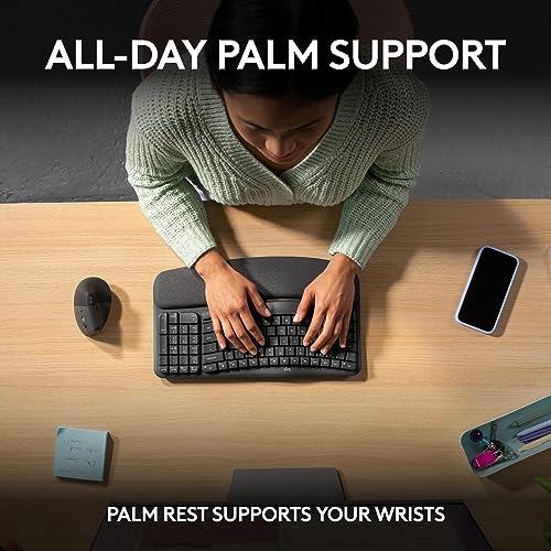 Logitech Wave Keys Ergonomic Wireless Keyboard - Graphite