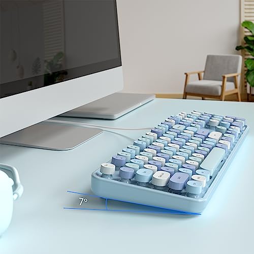 Dilter USB Typewriter Keyboard with Number Pad - Blue