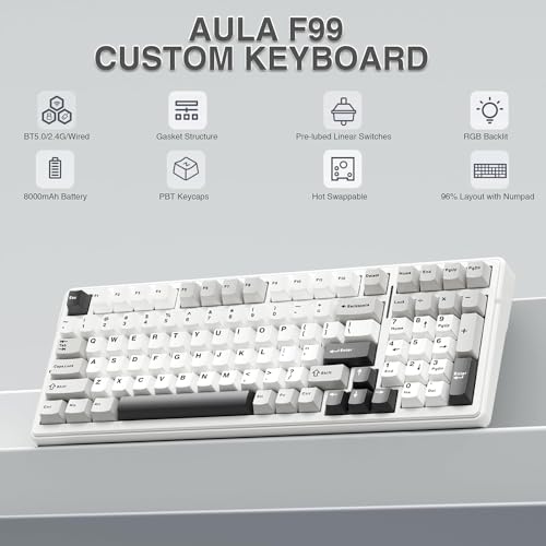 AULA F99 Tri-Mode Wireless Mechanical Gaming Keyboard