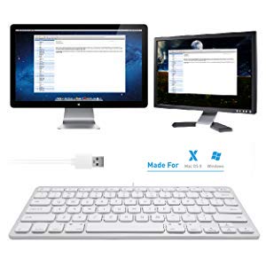 Macally Compact Wired Keyboard for Mac & Windows